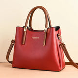 Vintage PU Leather Women's Bag Large Capacity Shoulder Crossbody Totes Mommy Bag