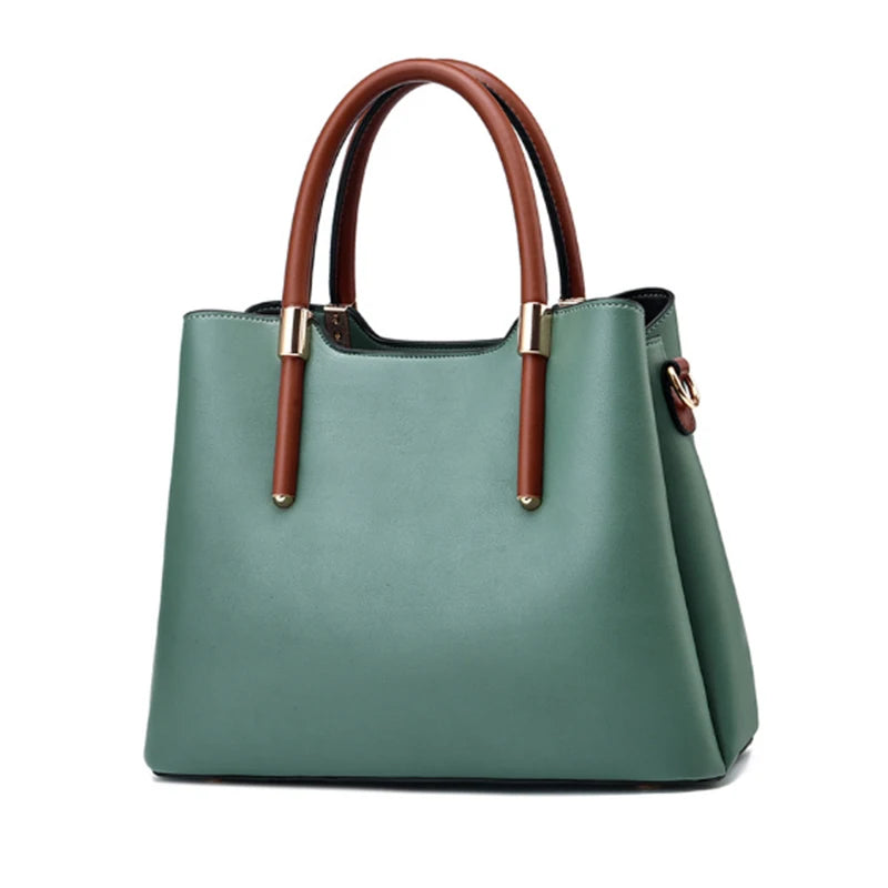 Vintage PU Leather Women's Bag Large Capacity Shoulder Crossbody Totes Mommy Bag