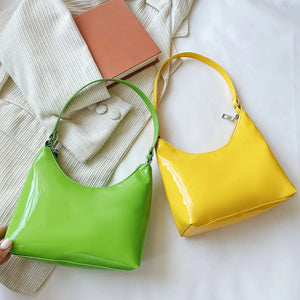 Vintage PU Patent Leather Women Shoulder Bags