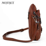 Vintage PU Shoulder Bag Soft Leather Female Tote Bag Zipper Mobile Phone Pouch