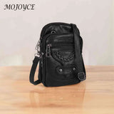 Vintage PU Women Handbag Shoulder Tote Bag Zipper Mobile Phone Pouch