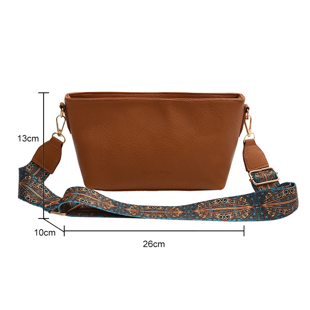 Vintage PU Women Shoulder Bag Small Square Female Shopping Bag
