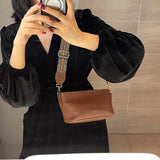 Vintage PU Women Shoulder Bag Small Square Messenger Bags Leather Print