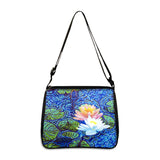 Vintage Water Lily Print Shoulder Bag Monet Women Handbag