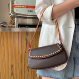 Vintage Panelled Shoulder Bag Women Cross-body Saddle Bag French Style Handbag