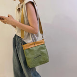 Vintage Paper Fabric Crossbody Bags for Women Letter Graphic Shoulder Bag
