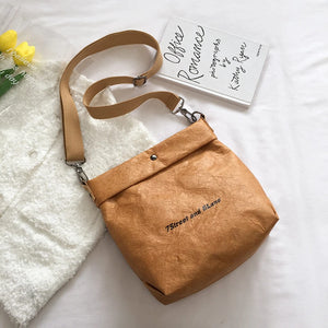 Vintage Paper Fabric Crossbody Bags for Women Letter Graphic Shoulder Bag