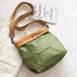 Vintage Paper Fabric Crossbody Bags for Women Letter Graphic Shoulder Bag