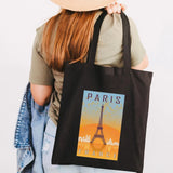 Vintage Eiffel Tower Poster Women Canvas Shoulder Handbag