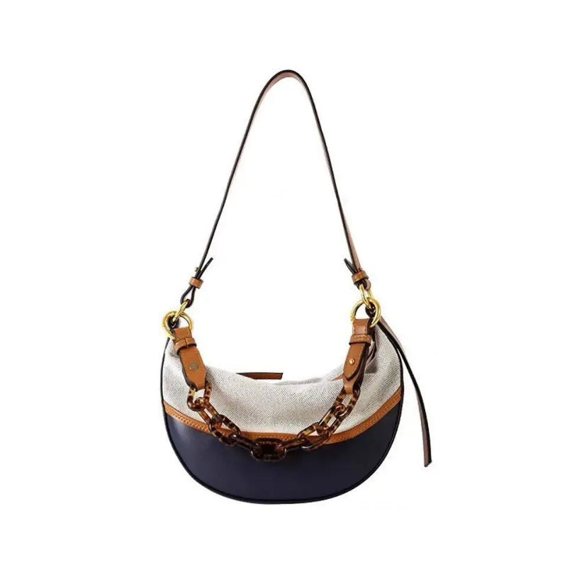 Vintage Patchwork Shoulder Bags Women Large Capacity Chain Bag