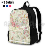 Vintage Pink Floral Outdoor Hiking Backpack Waterproof