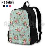 Vintage Pink Roses Floral Pattern Outdoor Hiking Backpack