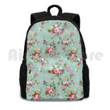 Vintage Pink Roses Floral Pattern Outdoor Hiking Backpack
