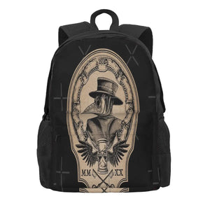 Vintage Plague Doctor Backpacks Harajuku Bags School Backpack