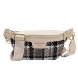 Vintage Plaid Waist Bags For Women Stylish Waist Pack Female Fanny Pack