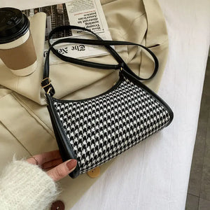 Vintage Plaid Shoulder Bag Messenger Bag for Women Camera Female Shoulder Bag