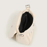 Vintage Pleated Shoulder Bags Women PU Leather Bolsa OL