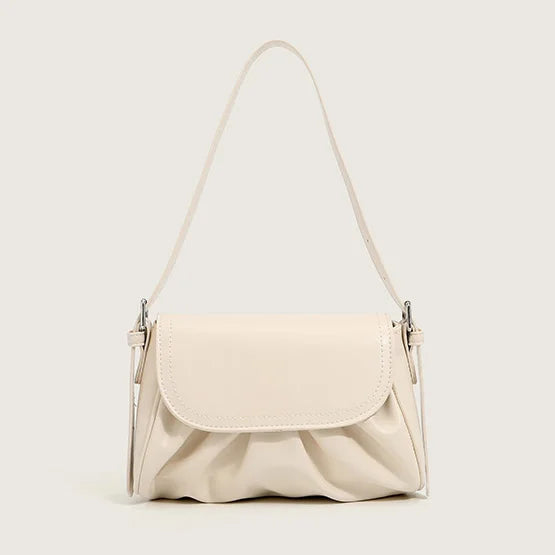 Vintage Pleated Shoulder Bags Women PU Leather Bolsa OL
