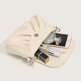 Vintage Pleated Shoulder Bags Women PU Leather Bolsa OL