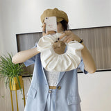 Vintage Pleated PU Leather Small Handbags Snap Fastener Ladies Mini Shoulder Bag