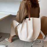Vintage Pleated PU Shoulder Bags for Women Large Capacity