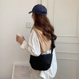 Vintage Pleated Women Bag Casual Subaxillary Bag Nylon Handbags