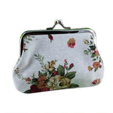 Vintage Rose Pocket Wallet Lightweight Canvas Compact Pocket Purse