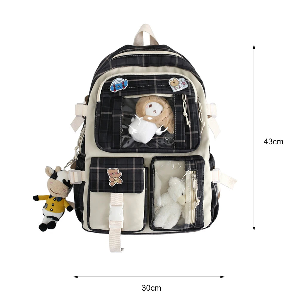 Vintage Patchwork Hit Backpack for School Students