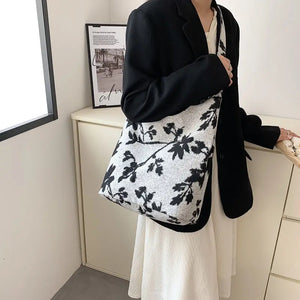 Vintage Printed Shoulder Bags Women Large Capacity Crossbody Underarm All-match