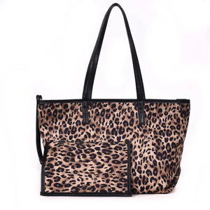 Leopard Print Tote Bag Women Shoulder Handbag