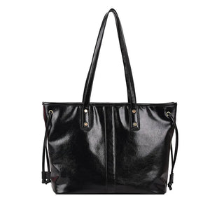 Vintage Large Capacity Women's Shoulder Bag Pu Leather Tote Handbag
