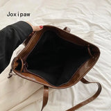 Vintage Large Capacity Women's Shoulder Bag Pu Leather Tote Handbag