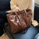 Vintage Large Capacity Women's Shoulder Bag Pu Leather Tote Handbag