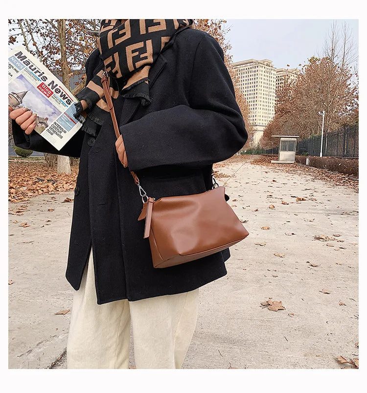 Vintage Black Crossbody Bag for Women