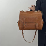 Vintage PU Leather Women Backpack Solid Ladies Shoulder Bags Handbags