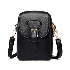 Vintage Pu Leather Small Crossbody Bags Solid Flap Phone Pouch