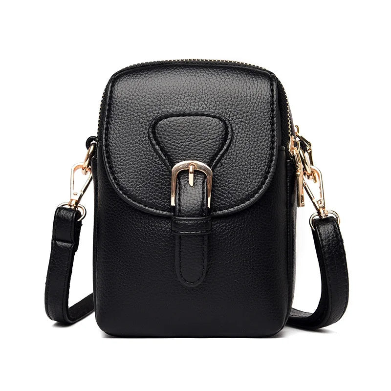 Vintage Pu Leather Small Crossbody Bags Solid Flap Phone Pouch