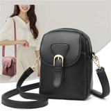 Vintage Pu Leather Small Crossbody Bags Solid Flap Phone Pouch