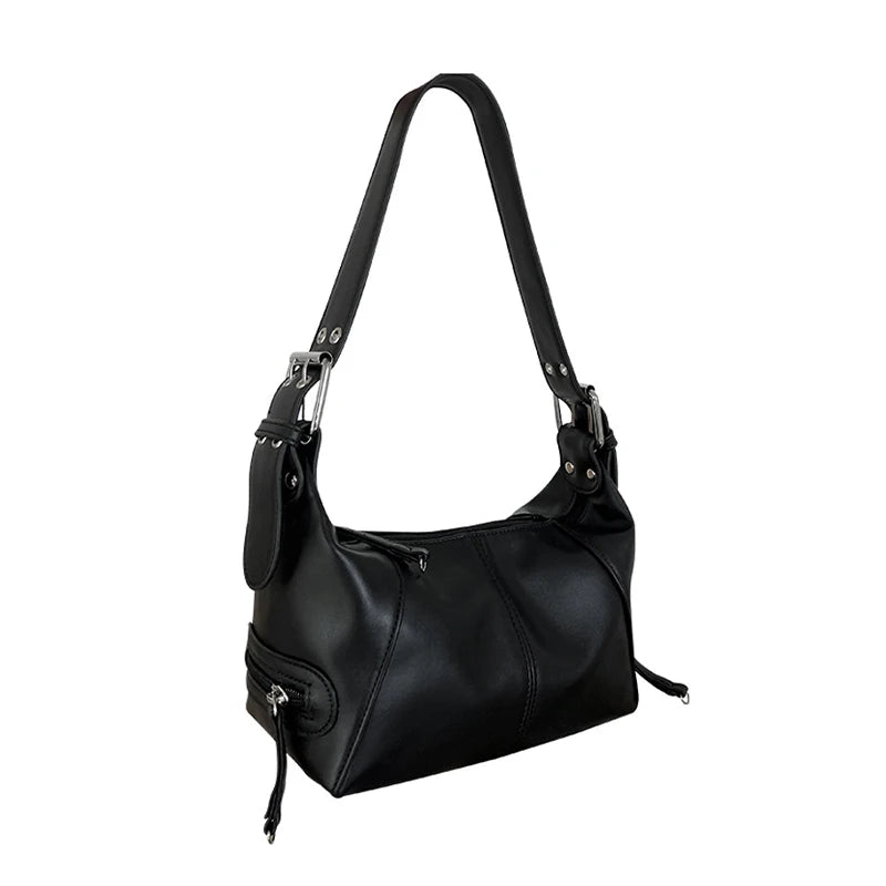 Vintage Pu Women's Armpit Bag Zipper Shoulder Bag