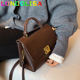 Vintage Pure Tote Bag PU Leather Women's Handbag