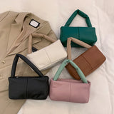 Vintage Quilted Lattice Handbag Women Top-Handle Bag Casual PU Leather Handbags