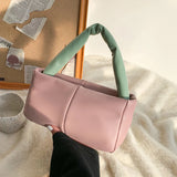 Vintage Quilted Lattice Handbag Women Top-Handle Bag Casual PU Leather Handbags