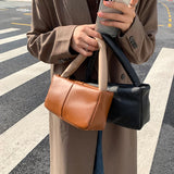 Vintage Quilted Lattice Handbag Women Top-Handle Bag Casual PU Leather Handbags