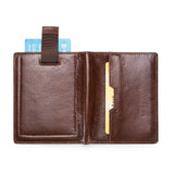 Vintage RFID Short Wallet For Men Cow Leather Purse Elastic Card Slots