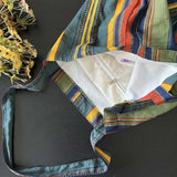 Vintage Rainbow Stripes Shoulder Bag Women Large Canvas Handbag