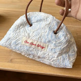 Vintage Japanese Semi-circular Leather Rope Handbag