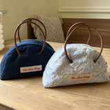 Vintage Japanese Semi-circular Leather Rope Handbag