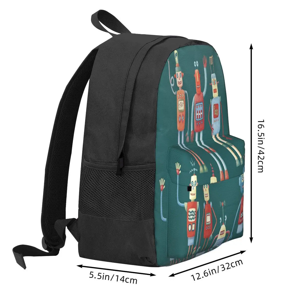 Vintage Retro Robots Backpacks Men's Backpacks Bags For Women Kids