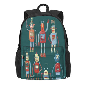Vintage Retro Robots Backpacks Men's Backpacks Bags For Women Kids