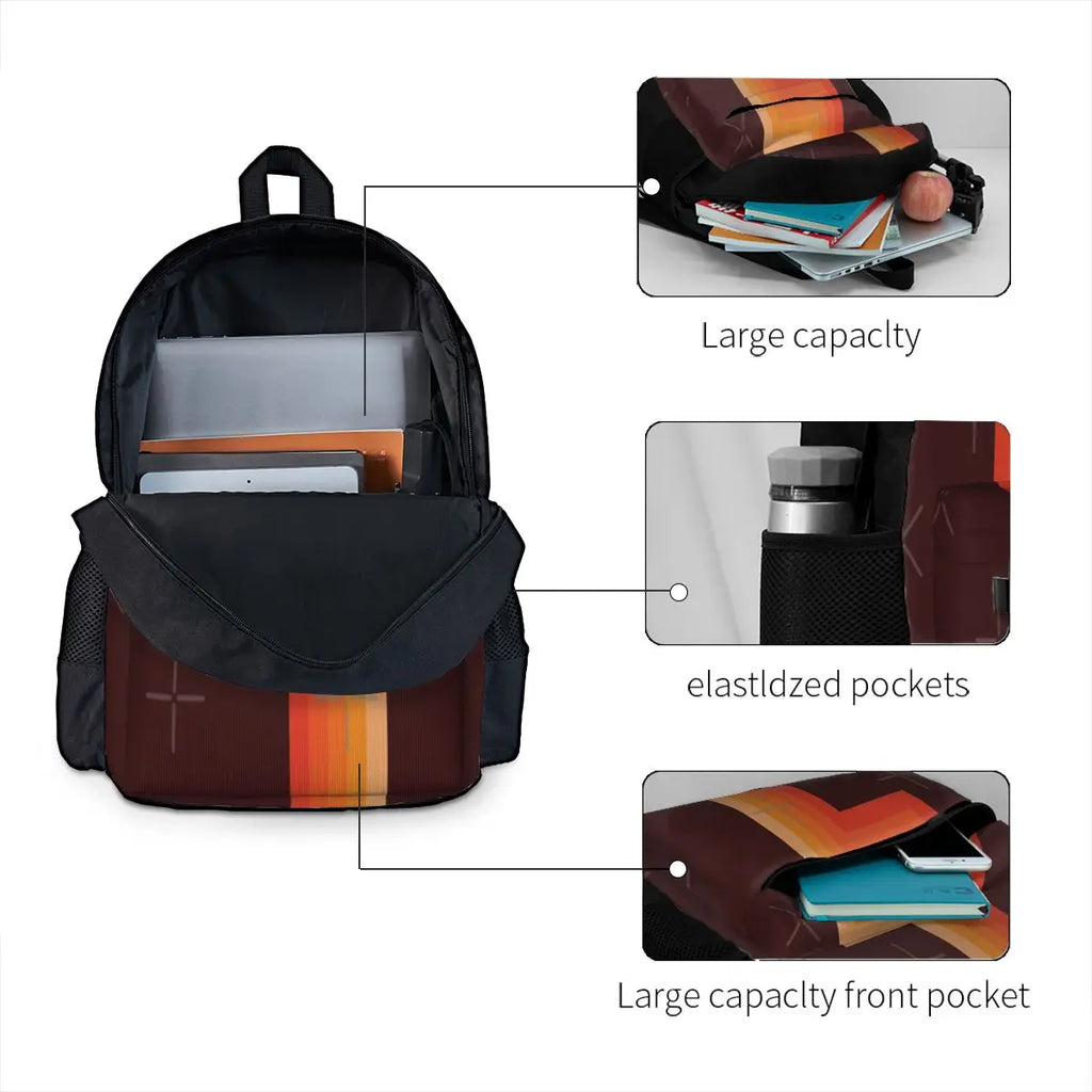 Vintage Retro Stripes Backpacks Men's Backpacks Bags For Women